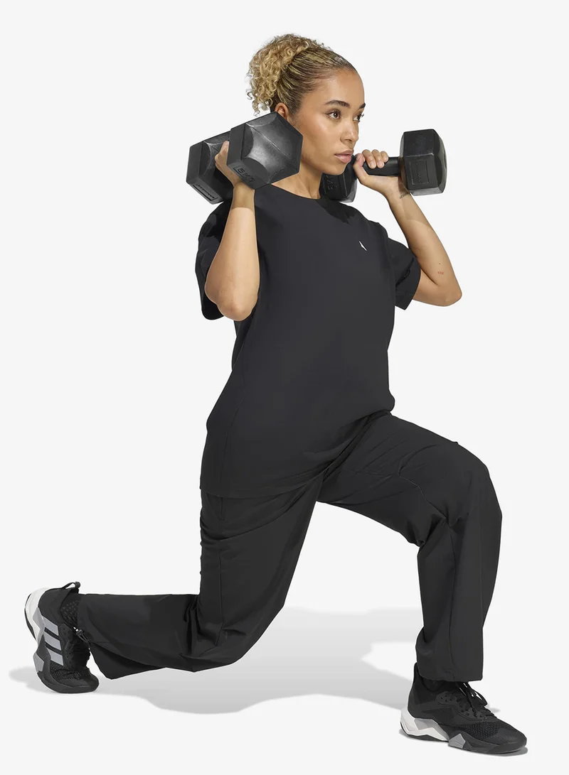 Adidas BLACK Primelift Essential Workout Oversized T-Shirt for Women | Best Price UAE