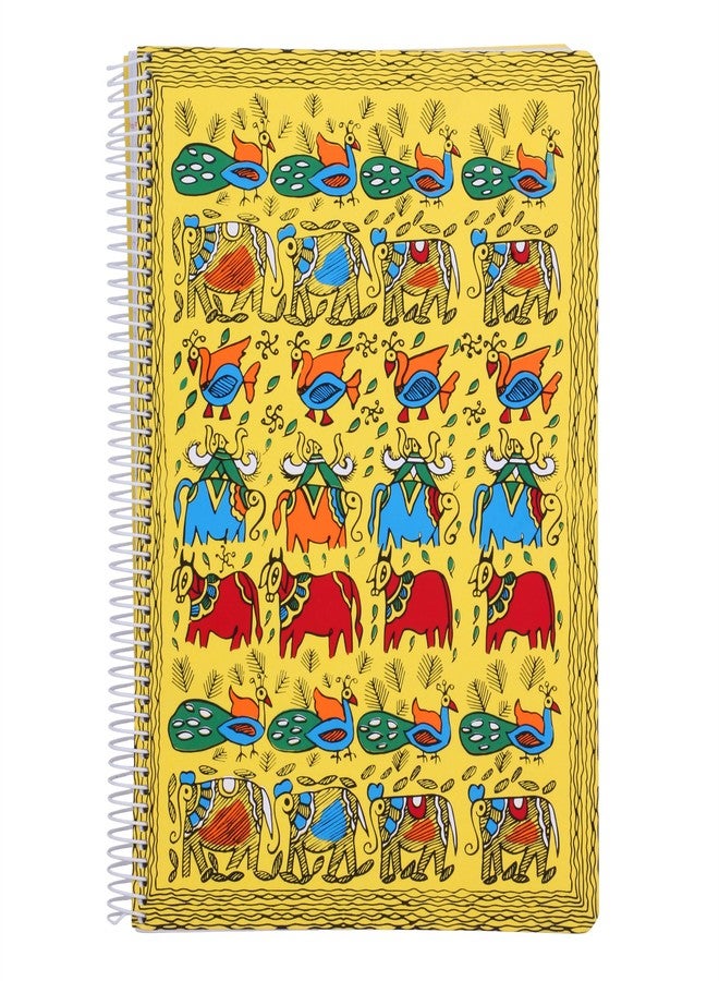 BOSCO® Madhubani Spiral Notebook A4 Size | 300 Pages, 70 GSM Smooth Paper | Handmade-Inspired Artistic Design | Spiral Bound Diary & Journal for Office, School, Writing & Personal Use - Image 1