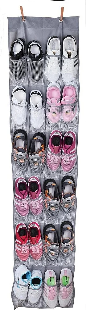 ماجيك ليدي 24 Pocket Organizer Gray Mesh Multi-Purpose Behind-the-Door Organizer Clothes and Shoes Organizer