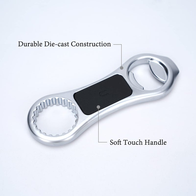 KITCHENDAO Magnetic Beer Bottle Opener for Refrigerator, Twist-off/Pry-off Opener, Pop-can Opener, Heavy Duty Steel Die-Cast Construction with Magnets, Stick to Fridge for Easy Storage, Gift for Men - Image 5