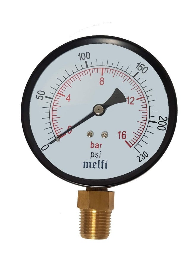 melfi Melfi 4-Inch Dial Pressure Gauge â€“ Accurate, Vibration-Resistant Gauge for Water, Oil, Air & HVAC Systems â€“ Ideal for Industrial & Professional Use (16 BAR)  - Image 1