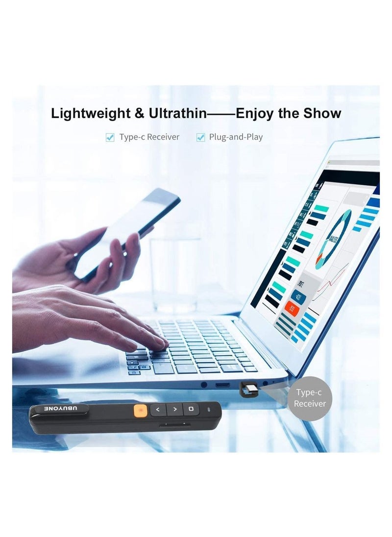 DMG TECH - PPT Slide Clicker, Wireless Presenter Remote, with Hyperlink, Volume Remote Control PowerPoint Office Presentation Clickerk, for Keynote/PPT/Mac/PC/Laptop - Image 1