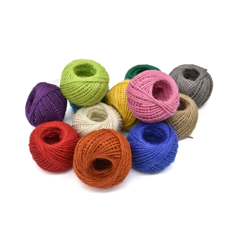 ريناشد خيوط الجوت 12 حزمة 3 طبقات 12 لونًا للأعمال الفنية وتغليف الهدايا سلسلة خيوط الهدايا 33 ياردة لكل لفة - Image 4