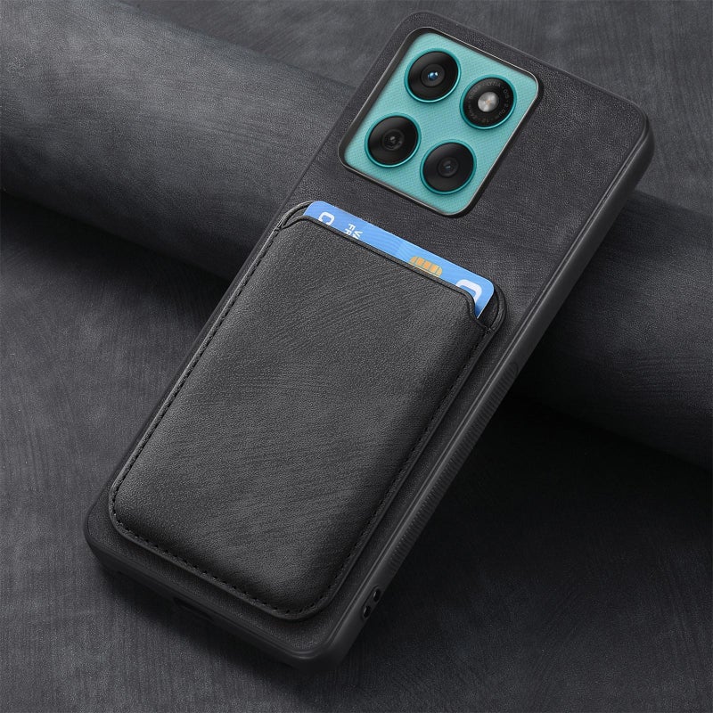 erorex For Motorola Moto Edge 60 Fusion Retro Leather Card Bag Magnetic Phone Case(Black) - Image 5