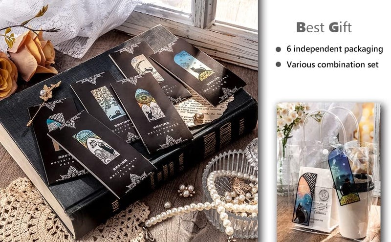 DEARART Lucky Cats Bookmark Three Picture ( Six pcs ) Bookmarks Page Markers Book Markers Cute Bookmarks for Women Teacher Gifts, Set-6 - Image 5