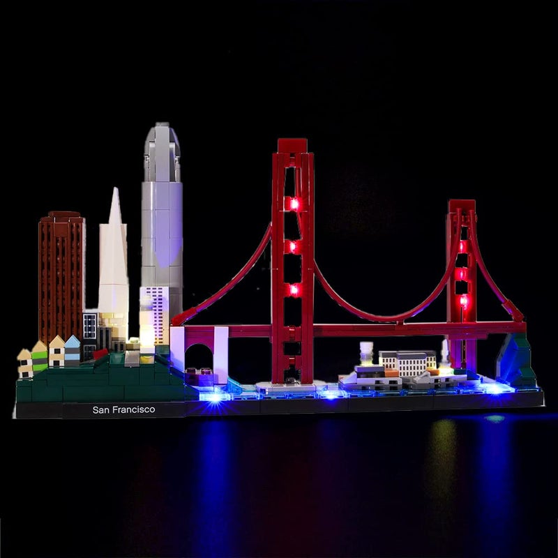 GEAMENT Upgraded Version USB Light Kit for Architecture Skyline Collection San Francisco Golden Gate Bridge Compatible with Lego 21043 Bricks Model Model Set Not Included - Image 3