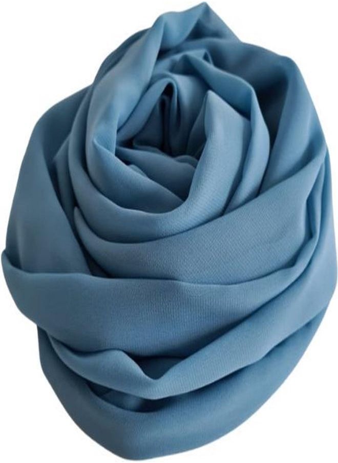 Generic - Long Scarf Crepe Solid Baby Blue Color - Image 1