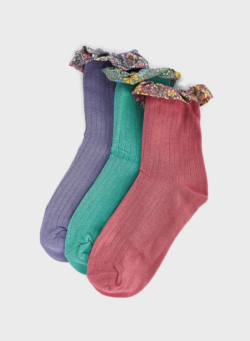 Cotton On Kids 3Pk Crew Cut Socks