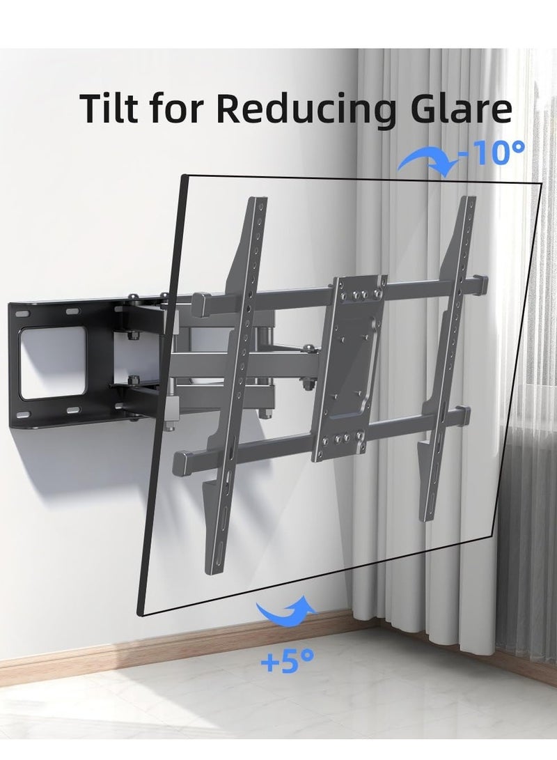 TIGER حامل تلفاز حائط متحرك بالكامل لتلفزيونات 32''-84'' – دوران، ميل، ذراعين متحركتين، أقصى VESA 600x400mm، يدعم حتى 132lbs، يناسب دعامات خشبية 16'' - Image 3