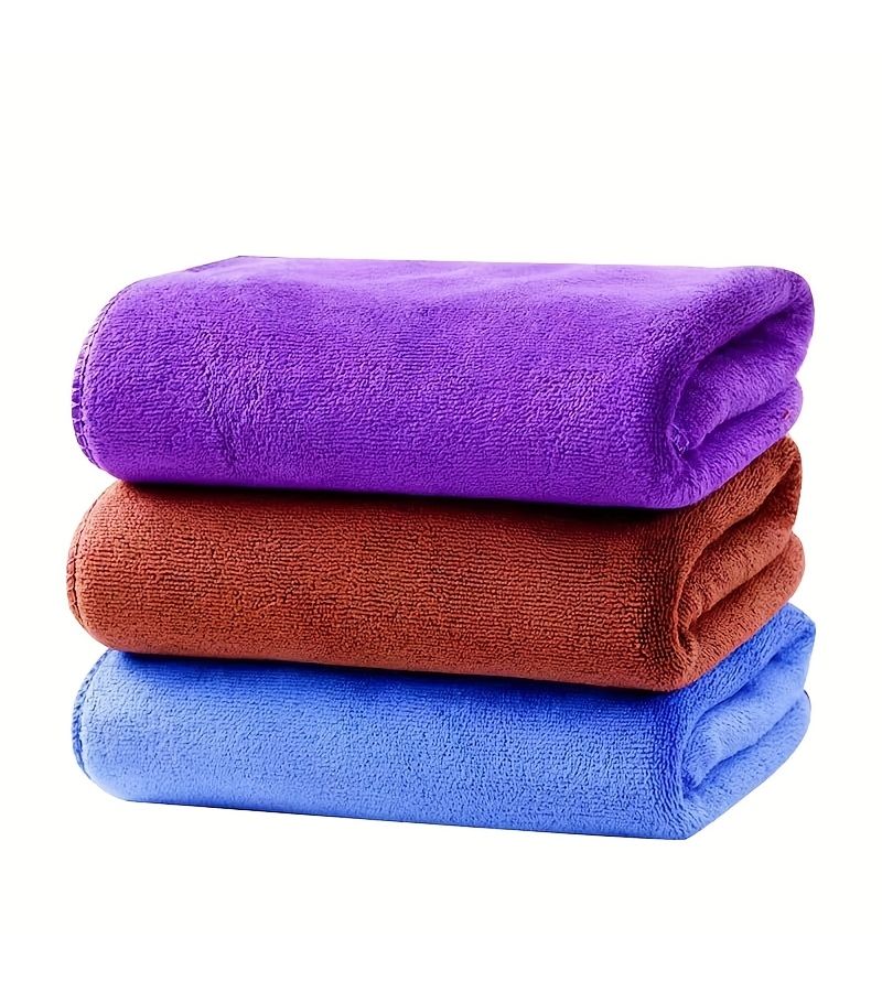 Super Absorbent Multi-Purpose Thickened Fiber Towel Purple for Kitchen Bathroom Beauty Hair Care Car Cleaning and Outdoor Use Quick Drying Lightweight Comfortable Ideal Travel Home 29.5in x 13.8in - Image 5