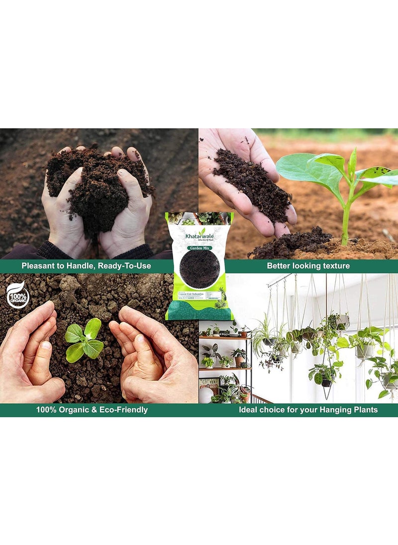 KHATARWALE - EXTRA CARE OF PLANTS Khatarwale Organic Garden Mix 900g Enriched with Vermicomost Ready to Use Compost for Kitchen Terrace Garden Lawn Landscapes  - Image 2