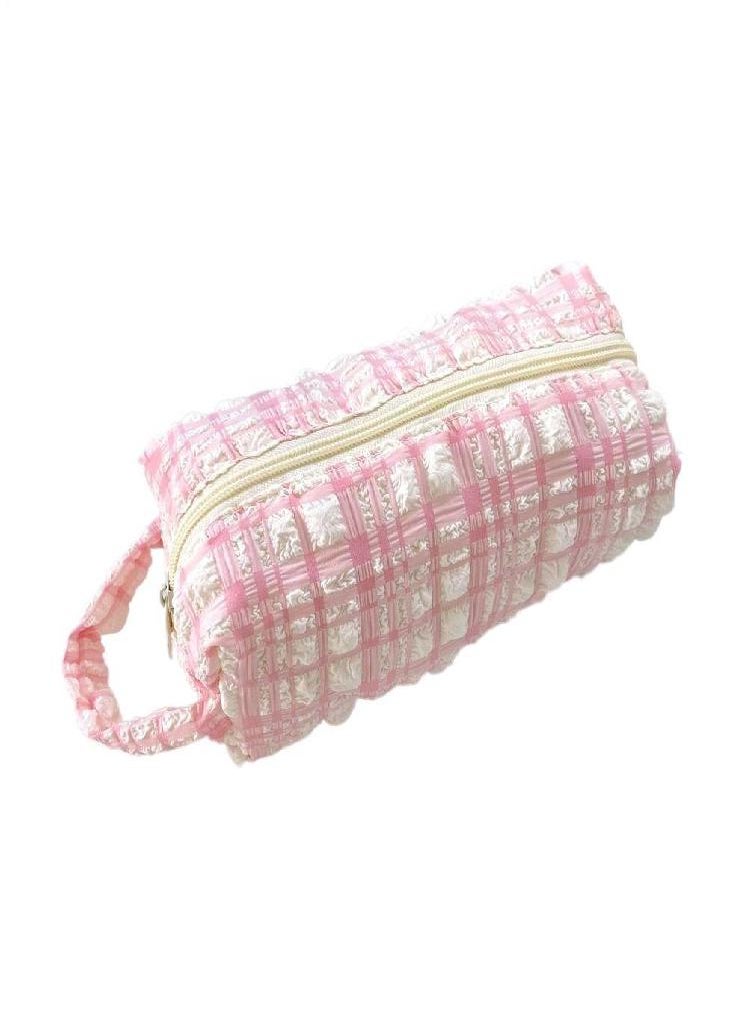 Eckek - Storage Bags Large Capacity Seersucker Cosmetics Bag Stationery Bag Pencil Pouch Pencil Case - Image 1