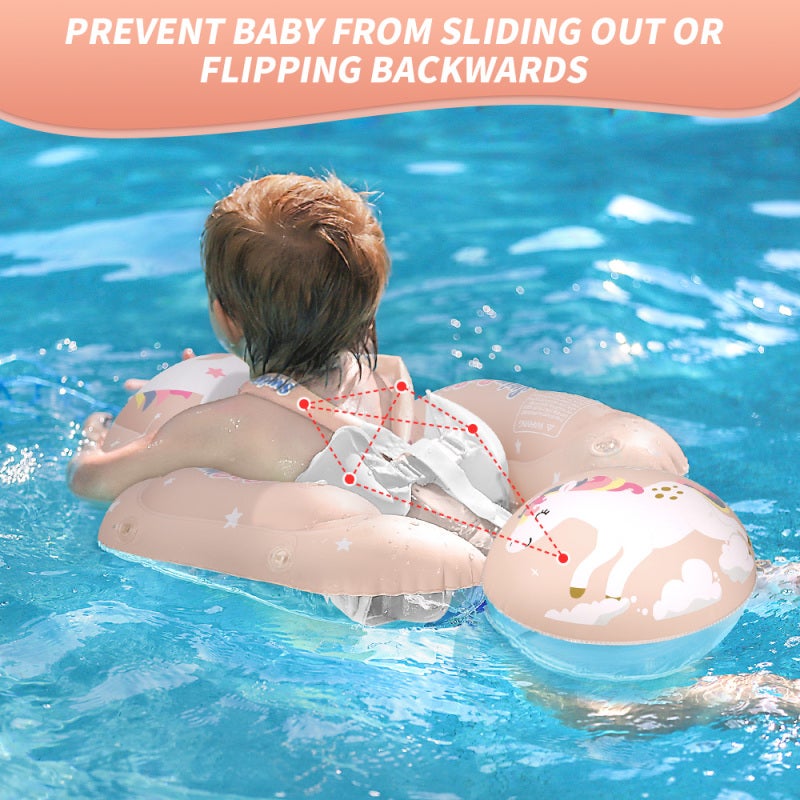 SwimBoBo Inflatable Baby Swimming Float Baby Swim Float Ring Cute Baby Pool Float Pool Toys for 6-30 Months Baby Boys Girls Swim Trainer Float with Mini Air Pump + Sun Canopy - Image 2