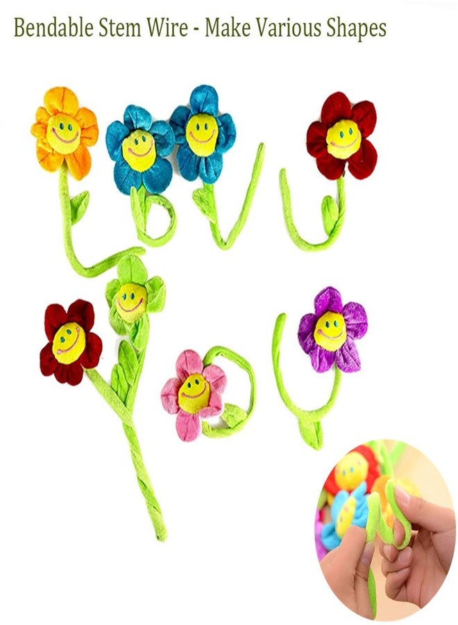 SUSHAFEN 16Pcs Artificial Plush Sunflower Daisy Flower Toy Bendable Curtain Buckle Tiebacks Birthday Wedding Party Gift Decor Fairy Wands Stick Performance Props Novelty School Prize Gifts - Image 2