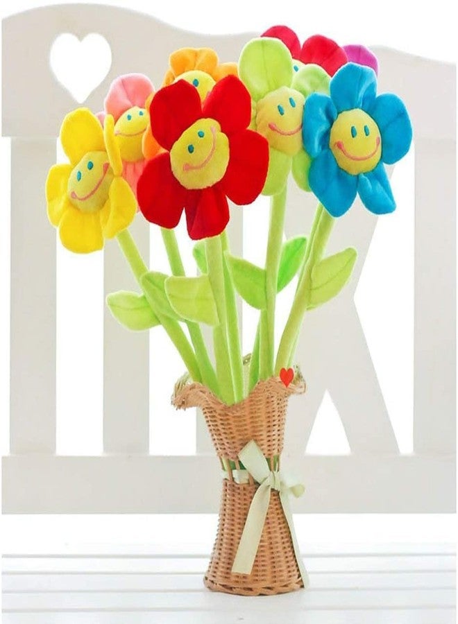 SUSHAFEN 16Pcs Artificial Plush Sunflower Daisy Flower Toy Bendable Curtain Buckle Tiebacks Birthday Wedding Party Gift Decor Fairy Wands Stick Performance Props Novelty School Prize Gifts - Image 3