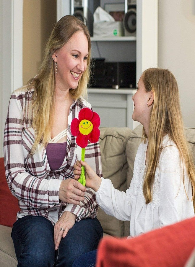 SUSHAFEN 16Pcs Artificial Plush Sunflower Daisy Flower Toy Bendable Curtain Buckle Tiebacks Birthday Wedding Party Gift Decor Fairy Wands Stick Performance Props Novelty School Prize Gifts - Image 5