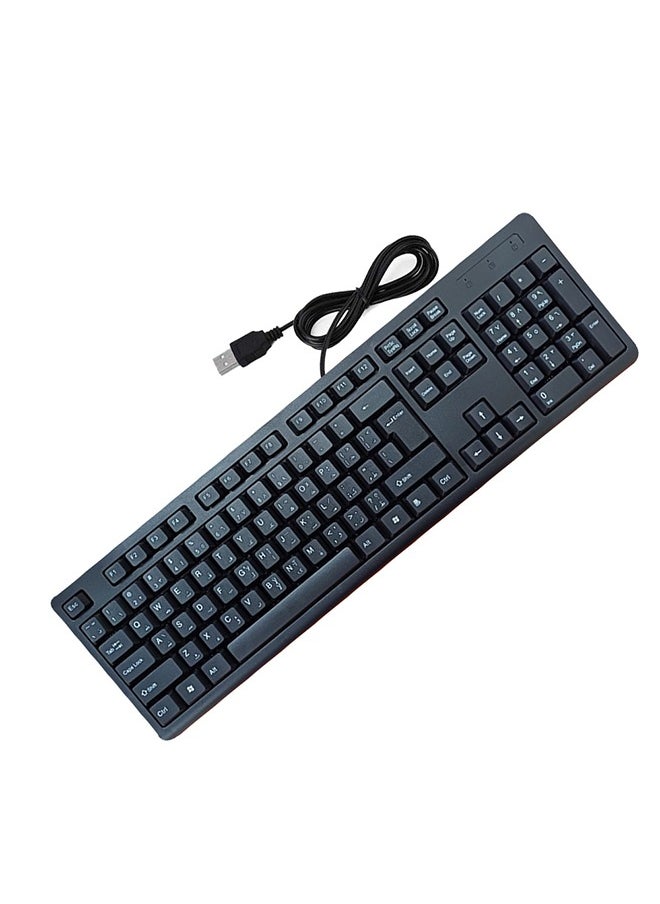 Wired keyboard with USB port Arabic-English convenient and comfortable for the eyes /A7