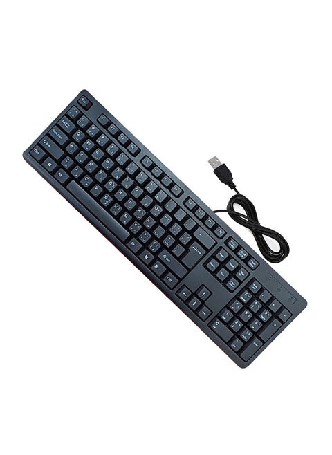 Wired keyboard with USB port Arabic-English convenient and comfortable for the eyes /A7