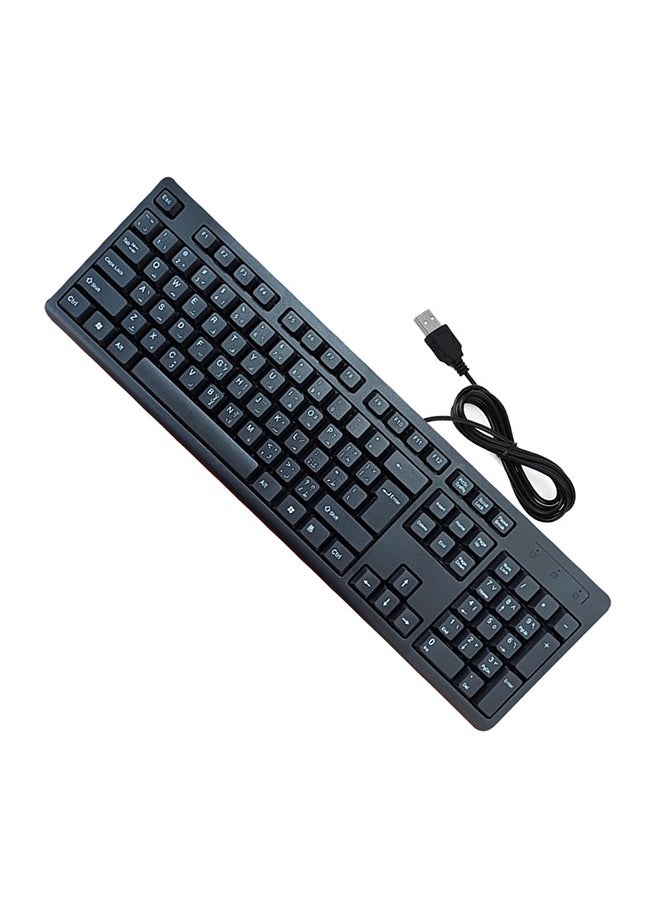 Wired keyboard with USB port Arabic-English convenient and comfortable for the eyes /A7