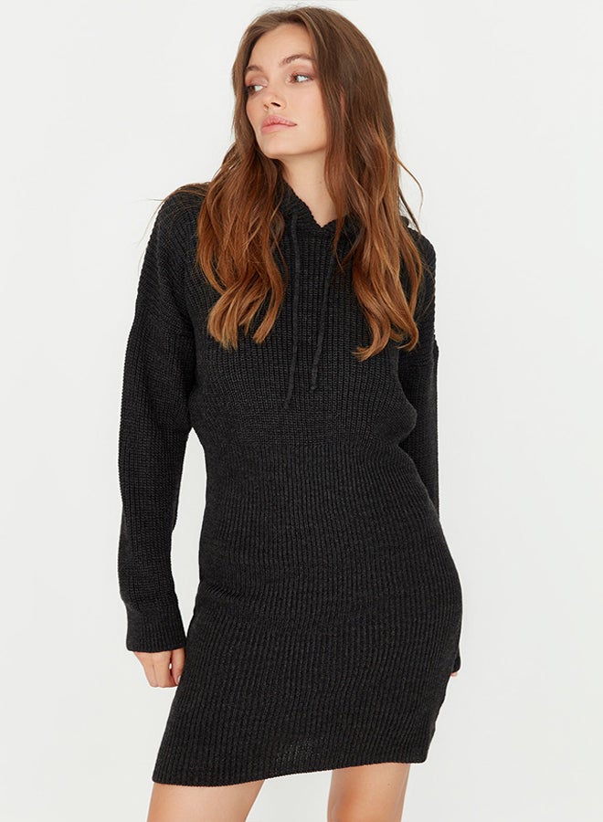 trendyol Anthracite Anthracite Mini Knitwear Dress TWOAW23EL00075 Dress TWOAW23EL00075  - Image 4
