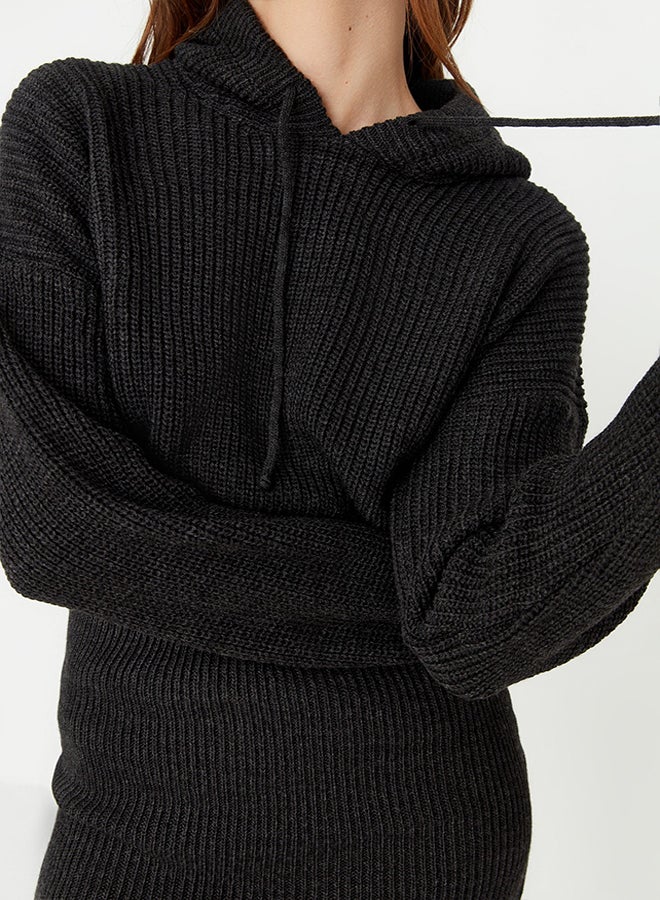 trendyol Anthracite Anthracite Mini Knitwear Dress TWOAW23EL00075 Dress TWOAW23EL00075  - Image 5