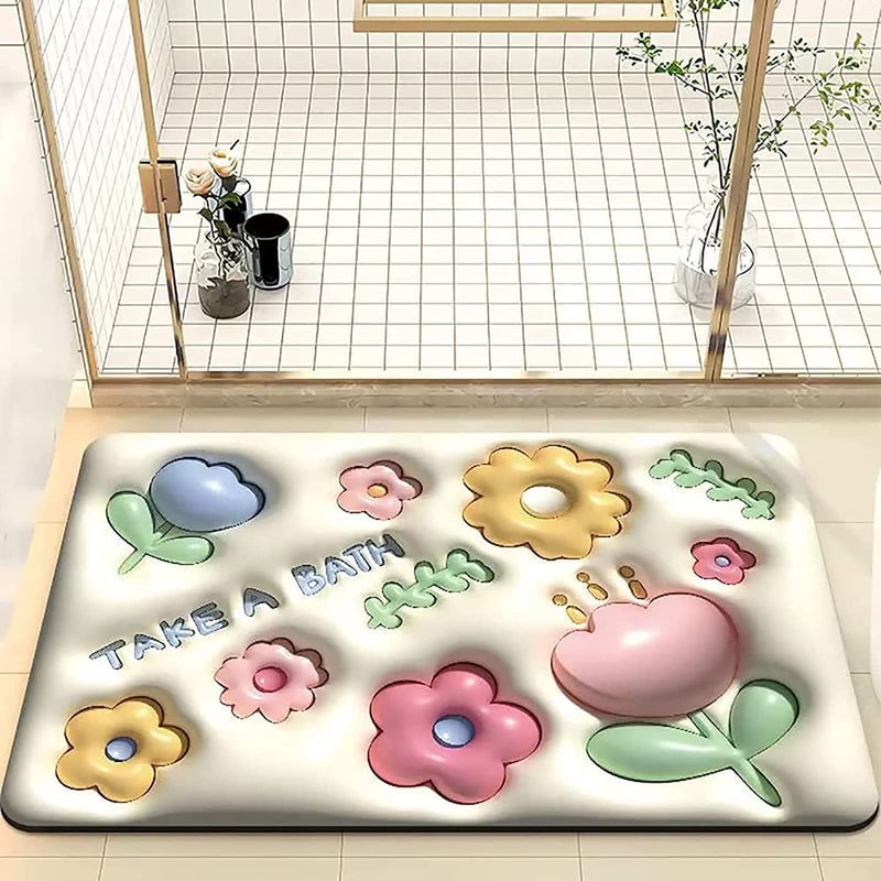 LA NEELJA 3D Cute Bathroom Mat Rug Diatomite Absorbent Bath Carpet Quick Drying Shower Bathtub Foot Door Floor Mat Home Decor Bath Mat - Image 1