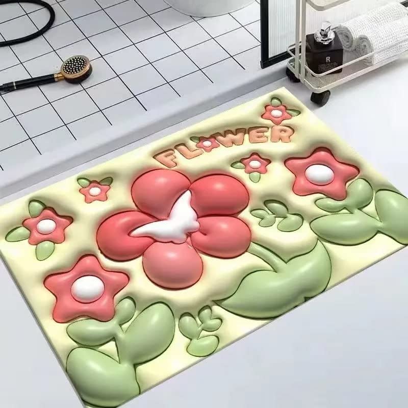 LA NEELJA 3D Cute Bathroom Mat Rug Diatomite Absorbent Bath Carpet Quick Drying Shower Bathtub Foot Door Floor Mat Home Decor Bath Mat - Image 5