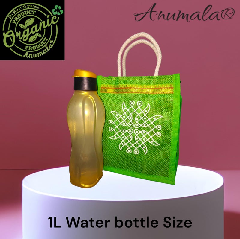 Anumala® Jute Bags with Contrast Kolam Print for Return Gifts | Thamboolam And Jute Bags | Wedding Return Gifts | Birthday Return Gifts | Event Return gifts Bag | Multicolor 8x4x10 inches… - Image 4