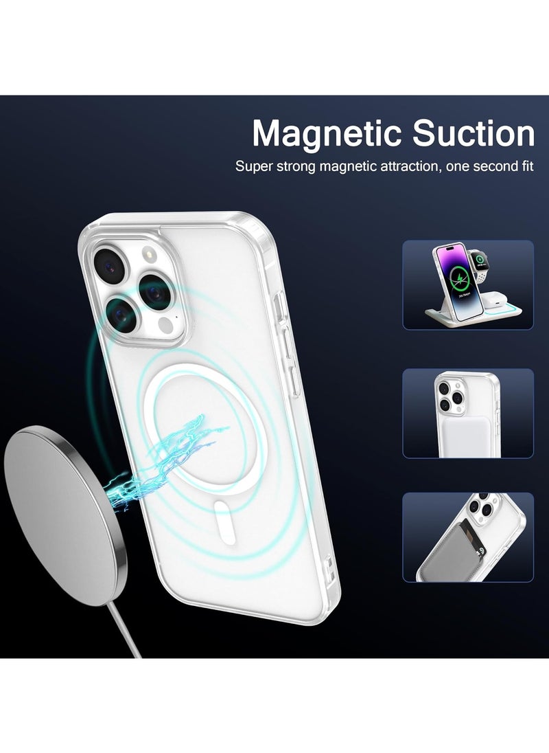 Package 3 in 1 For iPhone 16 Pro, Clear Case with Screen Protector & Lens Protector, Compatible with Magsafe, High-Grade Protection & Anti-Yellowing, Magnetic Case for iPhone 16 Pro, Transparent