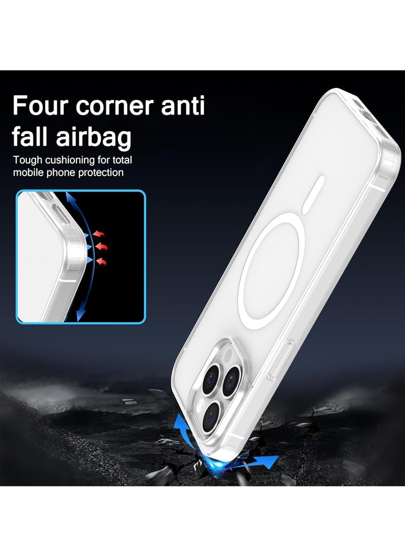 Package 3 in 1 For iPhone 16 Pro, Clear Case with Screen Protector & Lens Protector, Compatible with Magsafe, High-Grade Protection & Anti-Yellowing, Magnetic Case for iPhone 16 Pro, Transparent