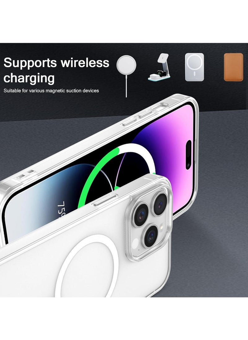 Package 3 in 1 For iPhone 16 Pro, Clear Case with Screen Protector & Lens Protector, Compatible with Magsafe, High-Grade Protection & Anti-Yellowing, Magnetic Case for iPhone 16 Pro, Transparent