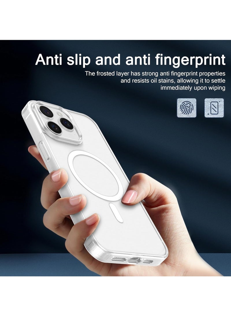 Package 3 in 1 For iPhone 16 Pro, Clear Case with Screen Protector & Lens Protector, Compatible with Magsafe, High-Grade Protection & Anti-Yellowing, Magnetic Case for iPhone 16 Pro, Transparent