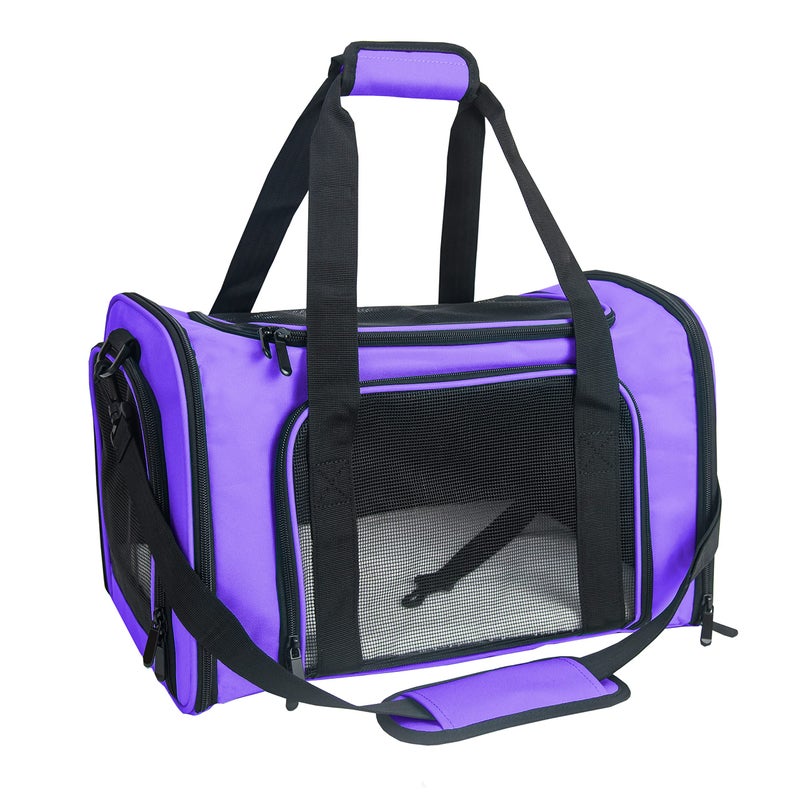 NextFri Soft Sided Carrier for Small Medium Cats DogsTSA Airline Approved Collapsible Travel Pet Carrier Medium Purple