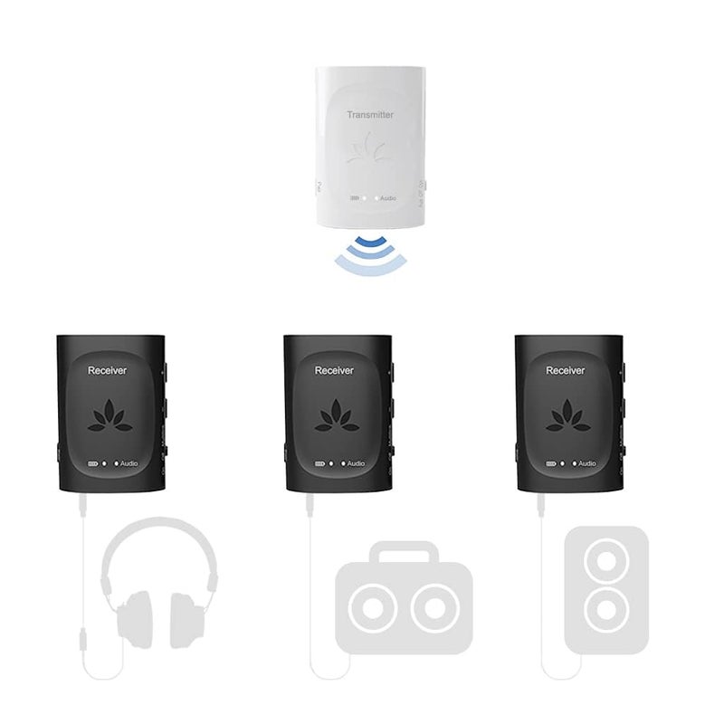 Avantree Audiplex - Wireless Audio Transmitter & Multiple Receivers Set for AV Receivers, Projectors, PA Systems, Hearing Assistant in Church, Broadcasts to 100 Multiple Headphones & Speakers - Image 1