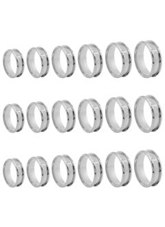 Oubaka 18Pcs Stainless Steel Grooved Finger Ring For Jewelry Making,7/8/9/10/11/12 Ring Core Blanks 8Mm Wide Round Grooved Inlay Ring For Men Women Diy Crafts(Silver)  - Image 1