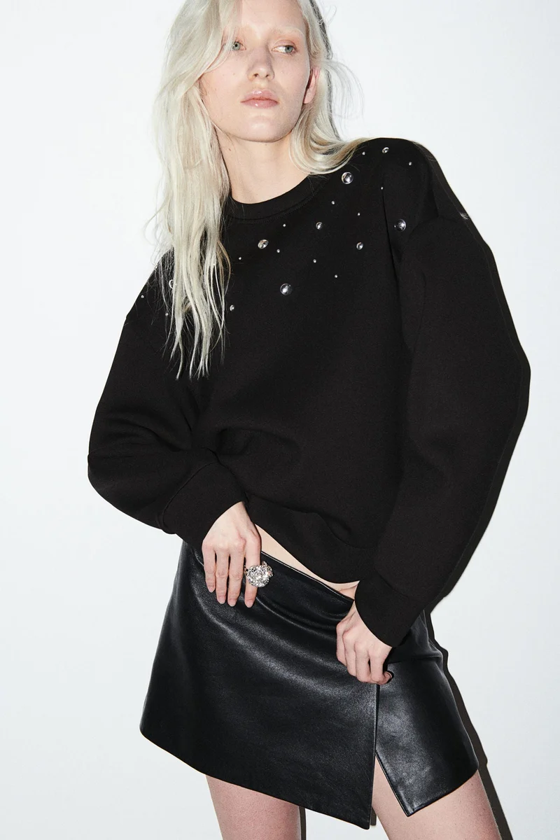 H&M Studded Scuba Sweatshirt