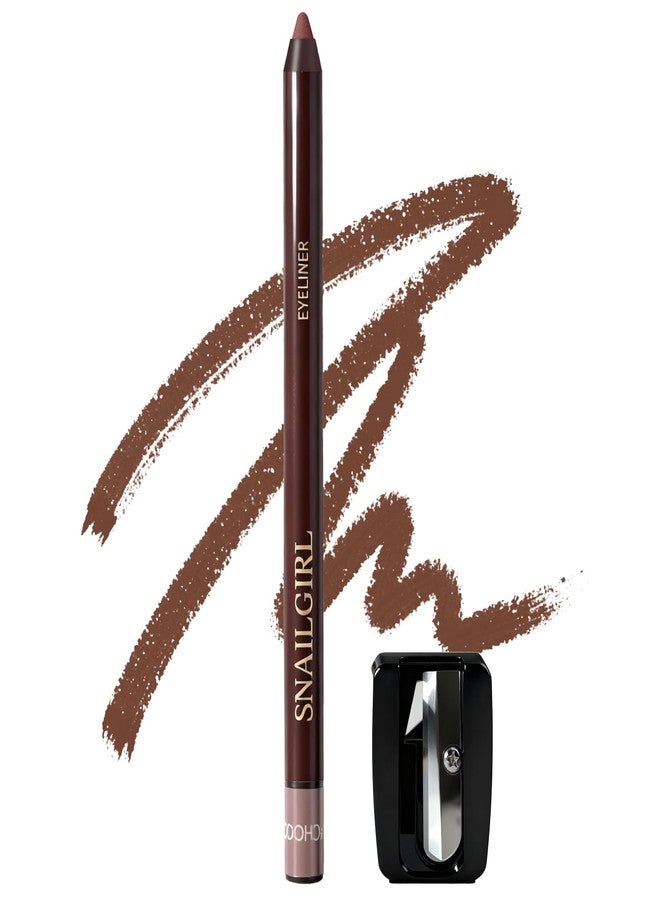 Okerker Chocolate Gel Eyeliner Pencil, Waterproof Smudge-proof Long Lasting Chocolate Eye Liner, High-Pigmented Smooth Creamy Formula for Mature Women, Eyes Makeup Pen with Sharpener - Image 1