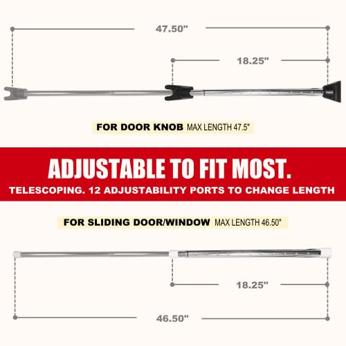 SECURITYMAN Door Security Bar, SECURITYMAN 2 in 1 Adjustable Door Stoppers Security Bar & Sliding Door Security Bar - Heavy Duty Door Lock Stick Jammer for Apartment, Dorm, Front Door Inside Safety Must Haves - Image 3