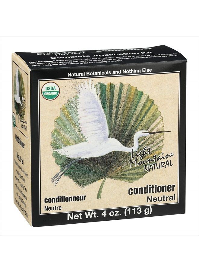 Light Mountain Natural Hair Color & Conditioner, Neutral - Organic Henna Leaf Powder, Pure Botanical Formula with Conditioning Benefits, 4 Oz