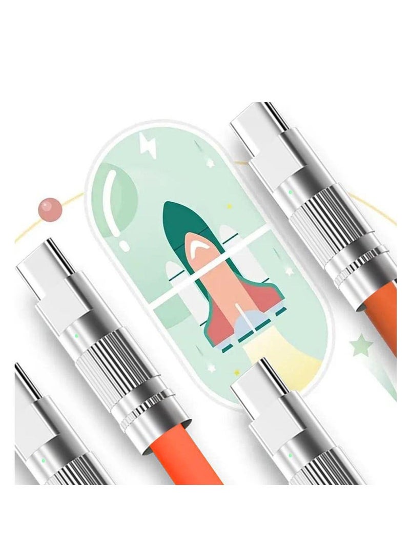 Captaintech Silicone Charging Cable, 3.28ft 100W Fast Charge Cable Support Data Transfer Type C to C Cable Suitable for Smartphones, Tablets, Game Consoles, laptops (1M, Orange) - Image 5