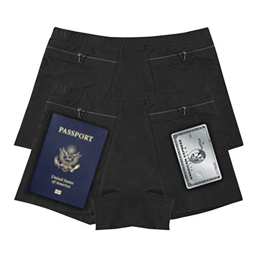HR Pocket Pantie for Women, Travel Underwear with Secret Pocket Panties Women's, Small Size 2 Packs (Black) - Image 2
