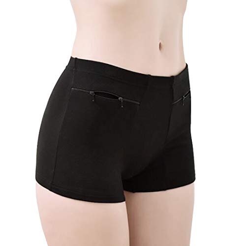 HR Pocket Pantie for Women, Travel Underwear with Secret Pocket Panties Women's, Small Size 2 Packs (Black) - Image 3