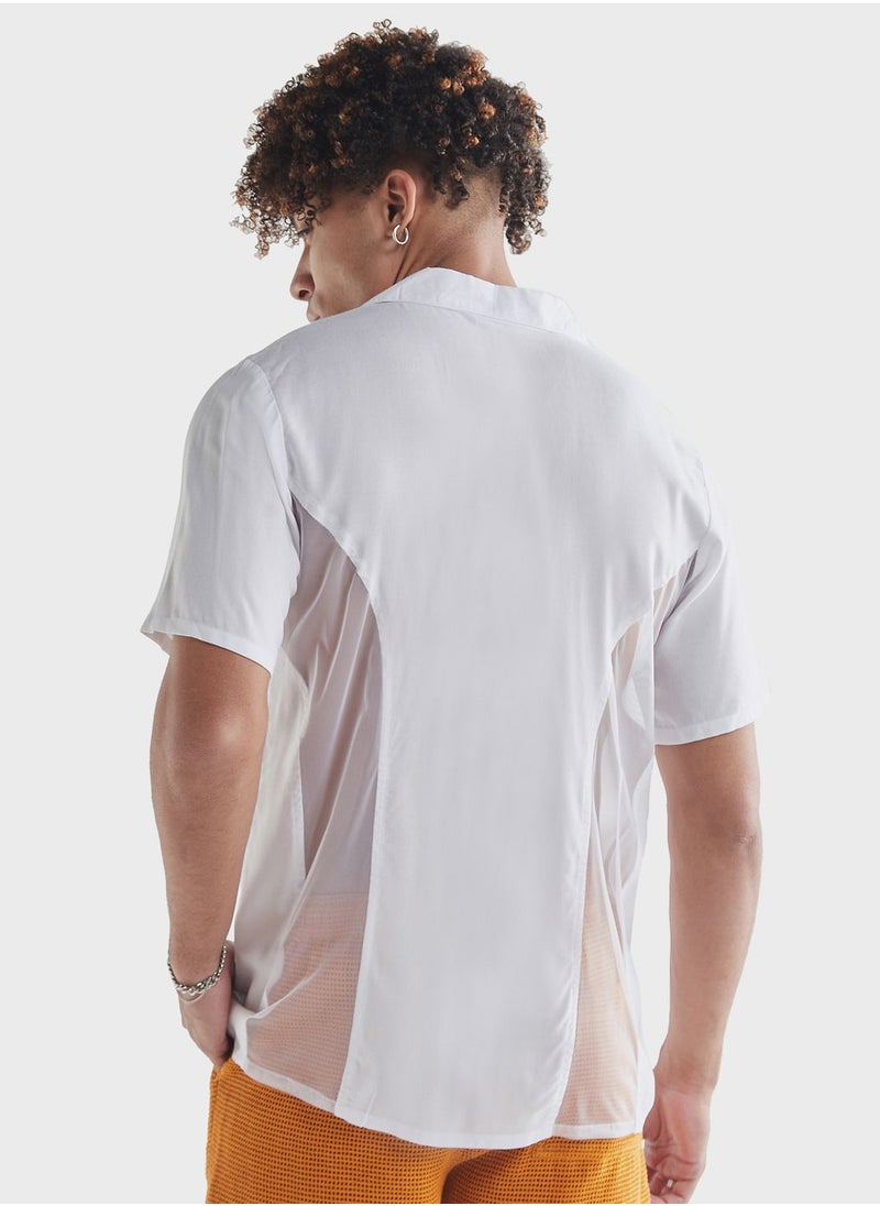 FAV Mesh Panelled  Regular Fit Shirt  - Image 2