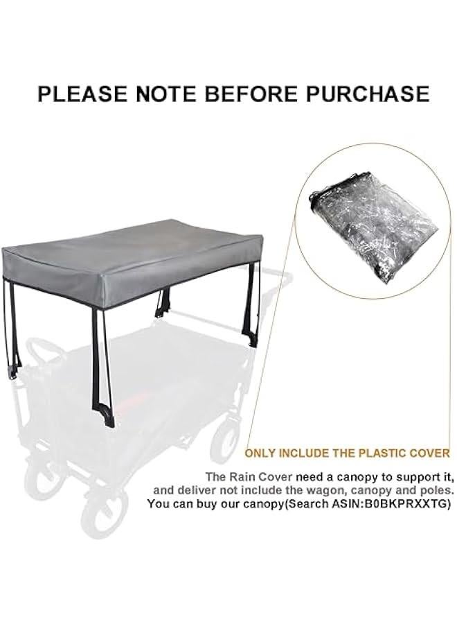 Rain Cover for Wagon Universal Clear Plastic Awning for Collapsible Beach Folding Utility Kids Grocery Push Stroller Wagon Cart Accessories Foldable - Image 5