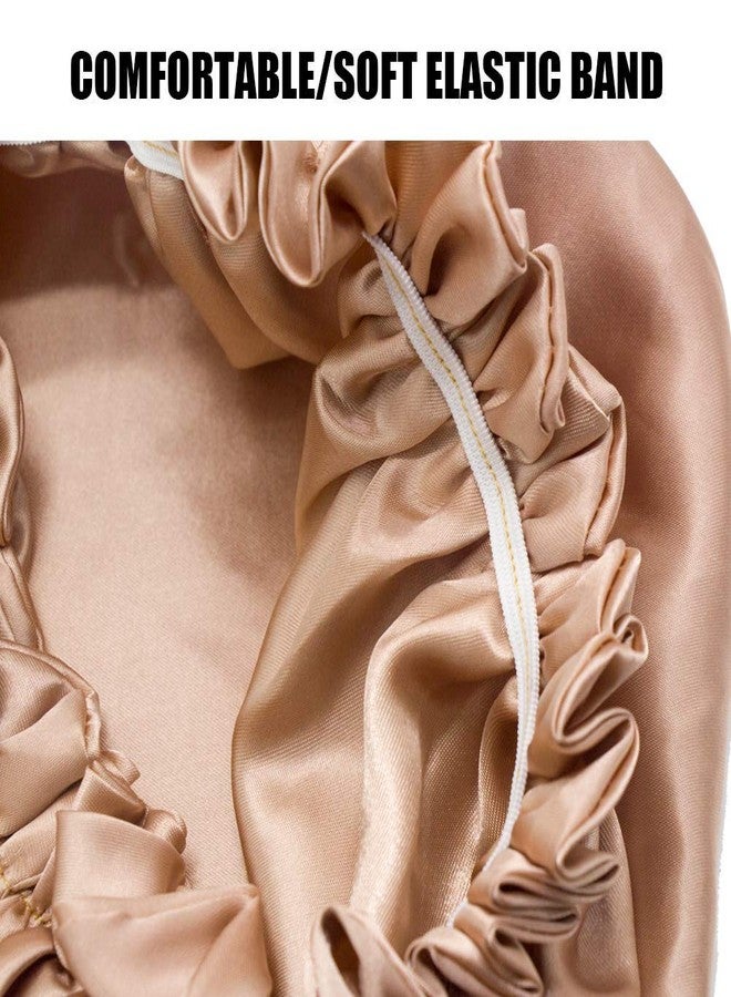 Dehman Handmade Fully Reversible Luxuries Pure Satin Hair Bonnet satin sleep cap Safe For All Hair Types - Most Beneficial Hair care Product Available 2020 (GOLD) - Image 4