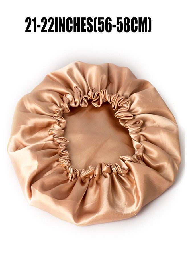 Dehman Handmade Fully Reversible Luxuries Pure Satin Hair Bonnet satin sleep cap Safe For All Hair Types - Most Beneficial Hair care Product Available 2020 (GOLD) - Image 5