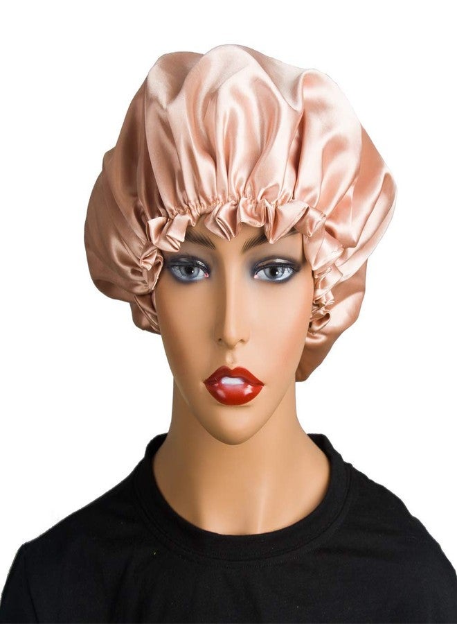 Dehman Handmade Fully Reversible Luxuries Pure Satin Hair Bonnet satin sleep cap Safe For All Hair Types - Most Beneficial Hair care Product Available 2020 (GOLD) - Image 1