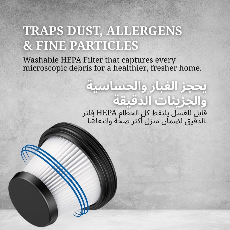 ويستنجهاوس مكنسة ويستنجهاوس الأمريكية 3 في 1 عصوية – أسود – 600 واط عمودية ومحمولة – شفط بقوة 17 كيلو باسكال، تصميم خفيف الوزن، سعة غبار 1.2 لتر (نسخة المملكة العربية السعودية) – ضمان لمدة عامين - Image 5