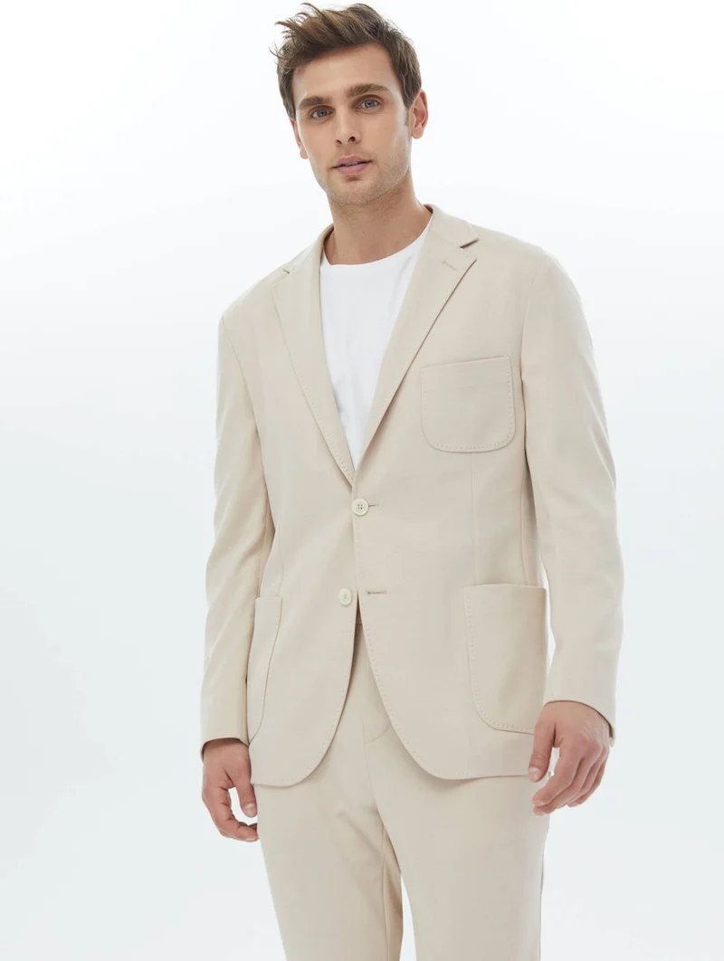 كيب Mink Plain Modern Fit Knitted Suit