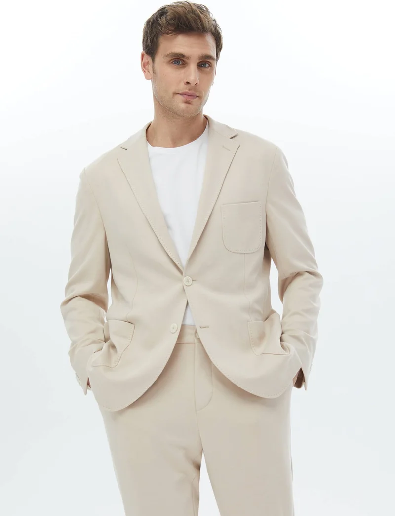 كيب Mink Plain Modern Fit Knitted Suit